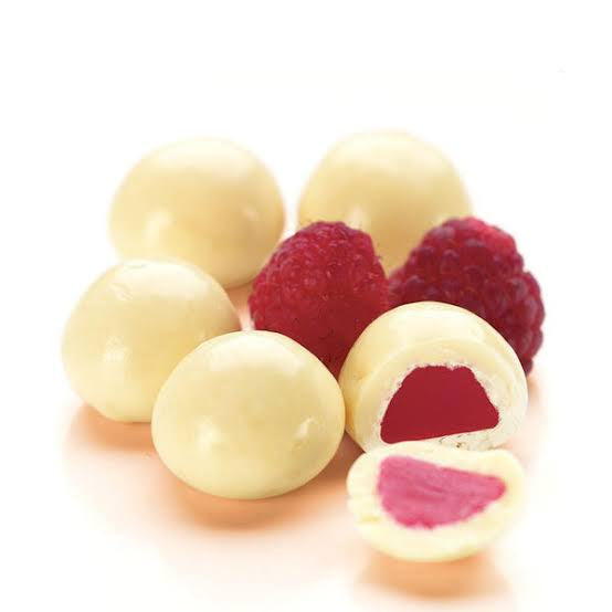 White choc raspberries